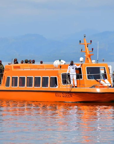 The orange Kivu Queen on Lake Kivu