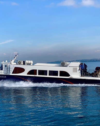 Kivu Queen sailing on Lake Kivu