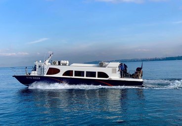 Le Kivu Queen navigue sur le lac Kivu